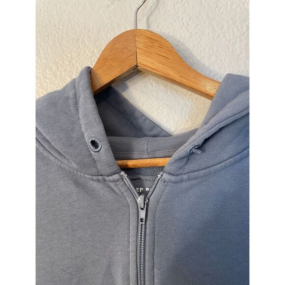 Richer Poorer Gray Long Sleeve Full Zip Hoodie Mens Medium No Drawstrings - Picture 4 of 8